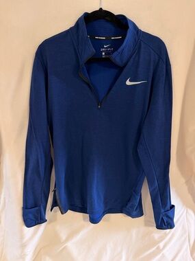 Nike Navy Blue Dri-FIT Running Top with Nike Swoosh